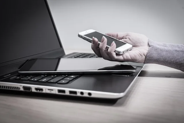 technology, electronics, phone, laptop, business, connection, credit, device, digital, equipment, gadget. Four products hiding under one business credit scores service